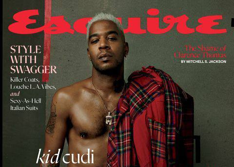 Кид Куди в одном носке на съемках для обложки Esquire